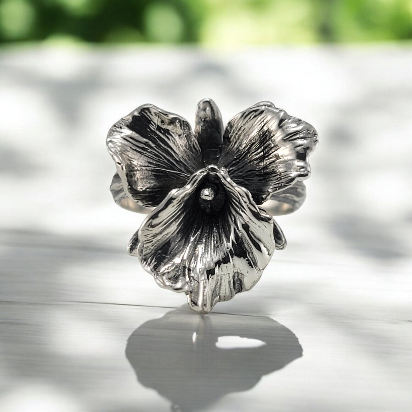 Cattleya Sterling Silver Statement Ring - DV Jewelry Designs