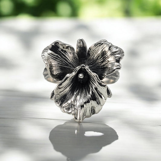 Cattleya Sterling Silver Statement Ring - DV Jewelry Designs