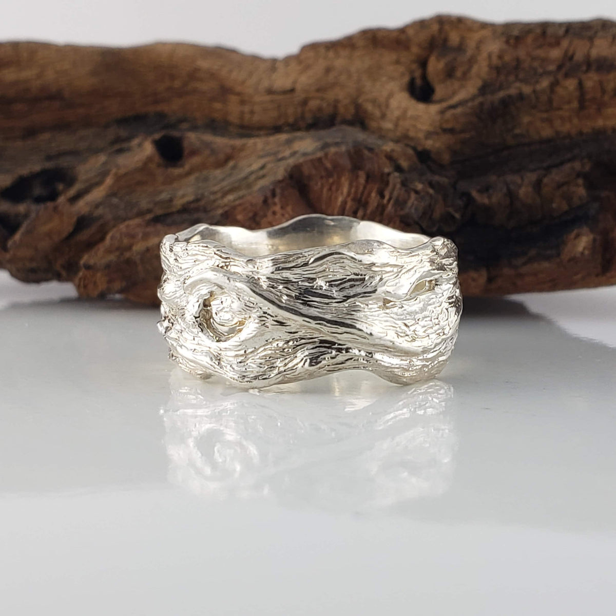 Driftwood Style Wedding Band in Solid Gold - DV Jewelry Designs #