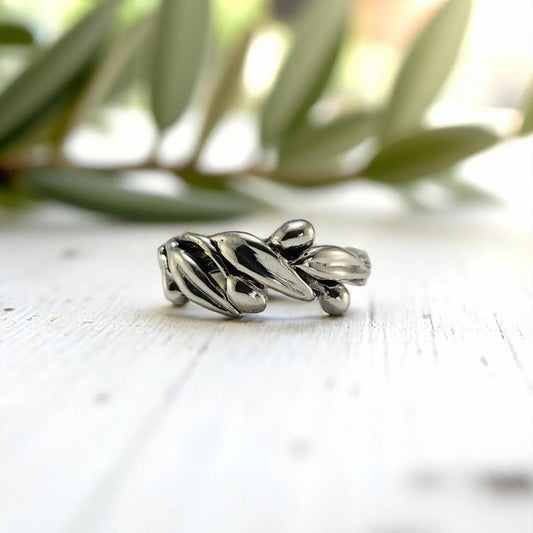 Olive Branch Leaf Statement Ring - DV Jewelry Designs