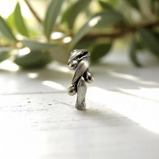 Olive Branch Leaf Statement Ring, Satin and Polished Finish - DV Jewelry Designs