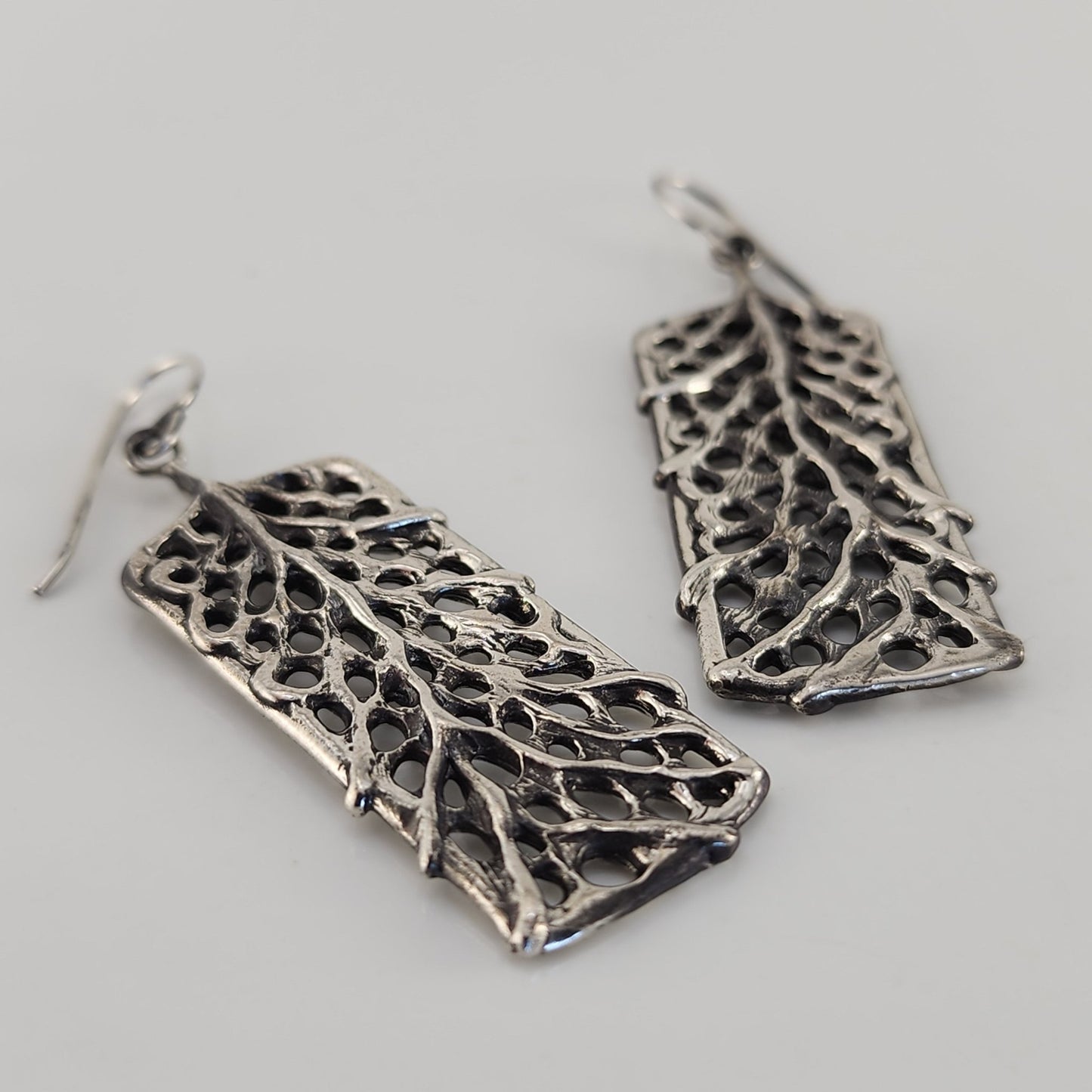 Sterling Silver Beach Style Earrings in a Sea Fan Coral Design - DV Jewelry Designs