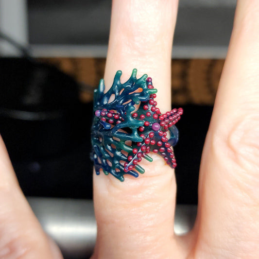 starfish ring in the lost wax stages