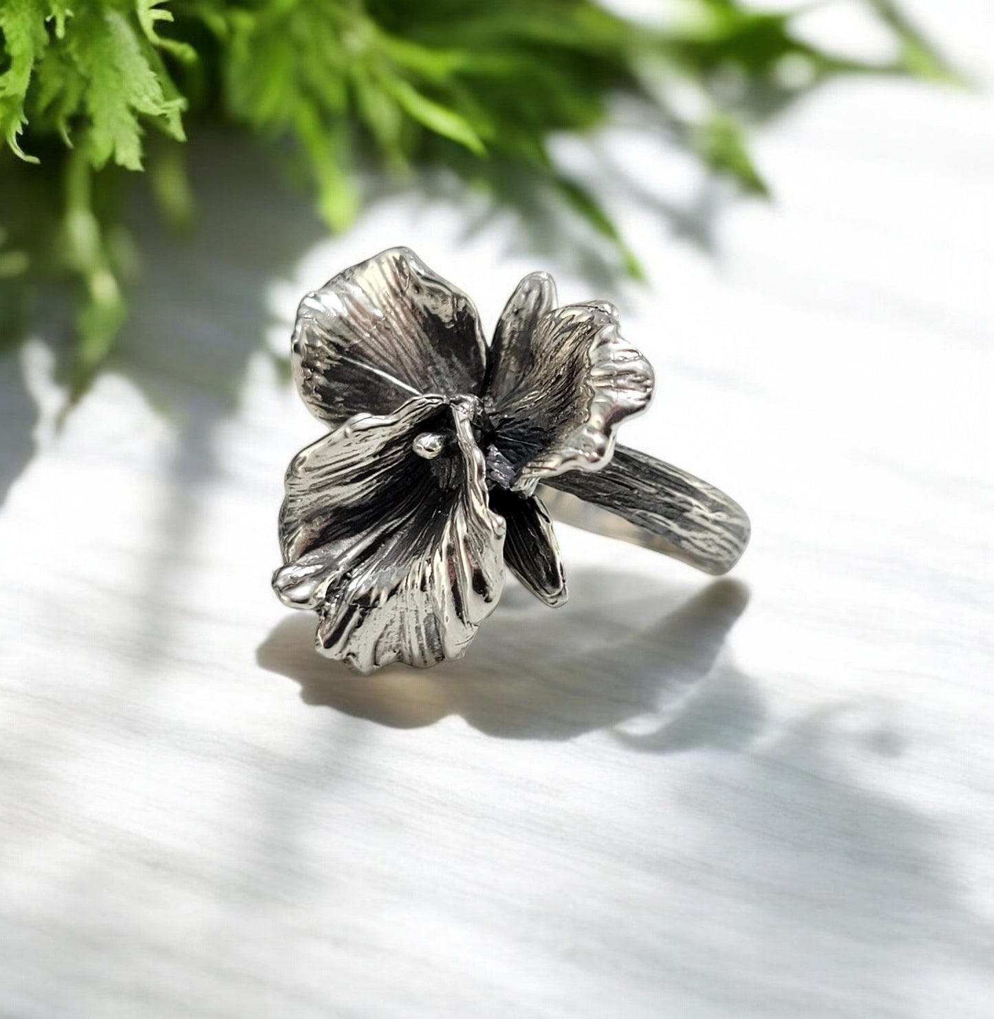 Cattleya Sterling Silver Statement Ring - DV Jewelry Designs