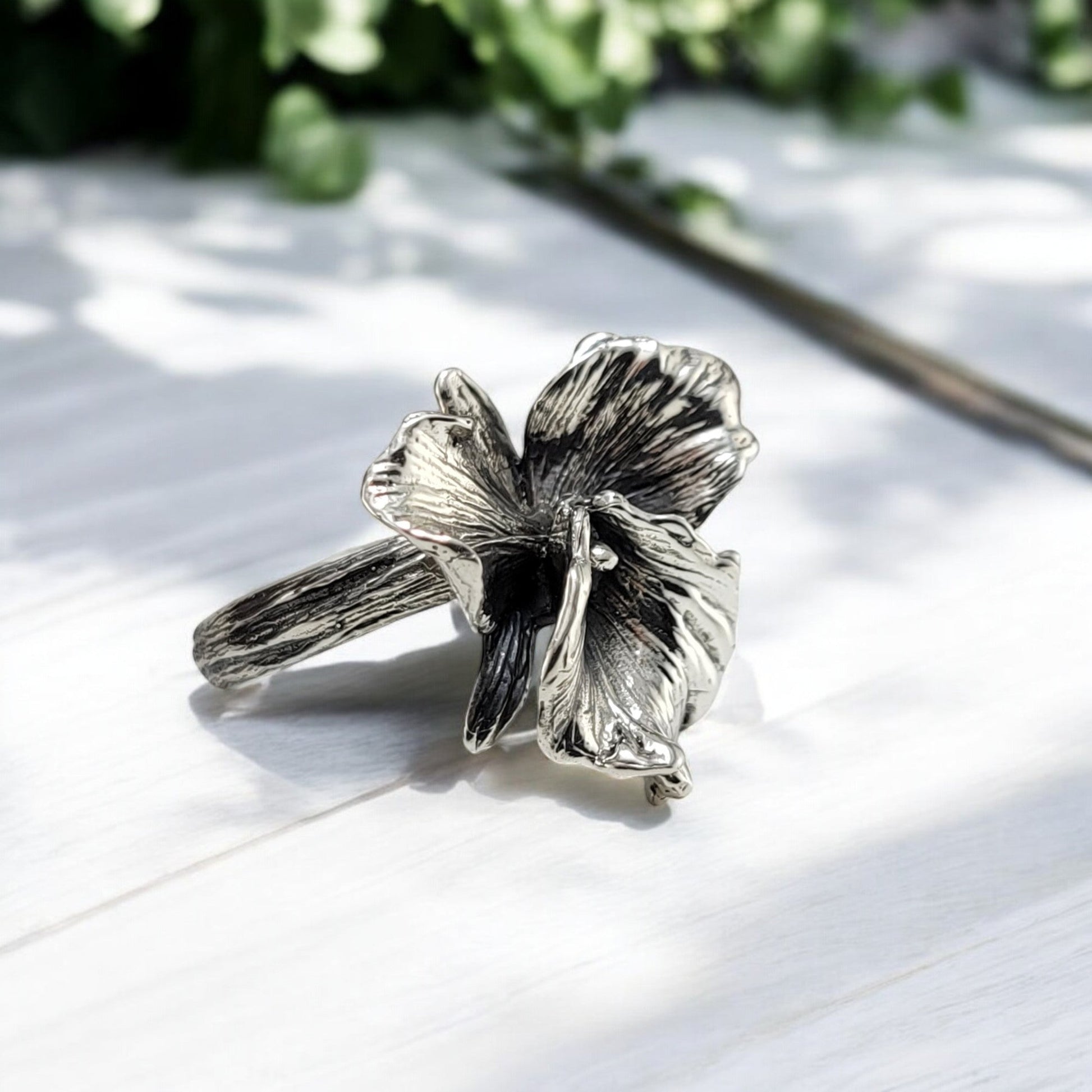 Cattleya Sterling Silver Statement Ring - DV Jewelry Designs