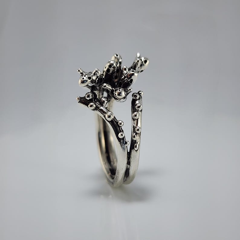 Sterling Silver Beach Coral Ring | Statement Jewelry - DV Jewelry Designs #