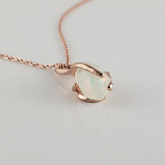 Raw Hand-cut Opal Twig Necklace