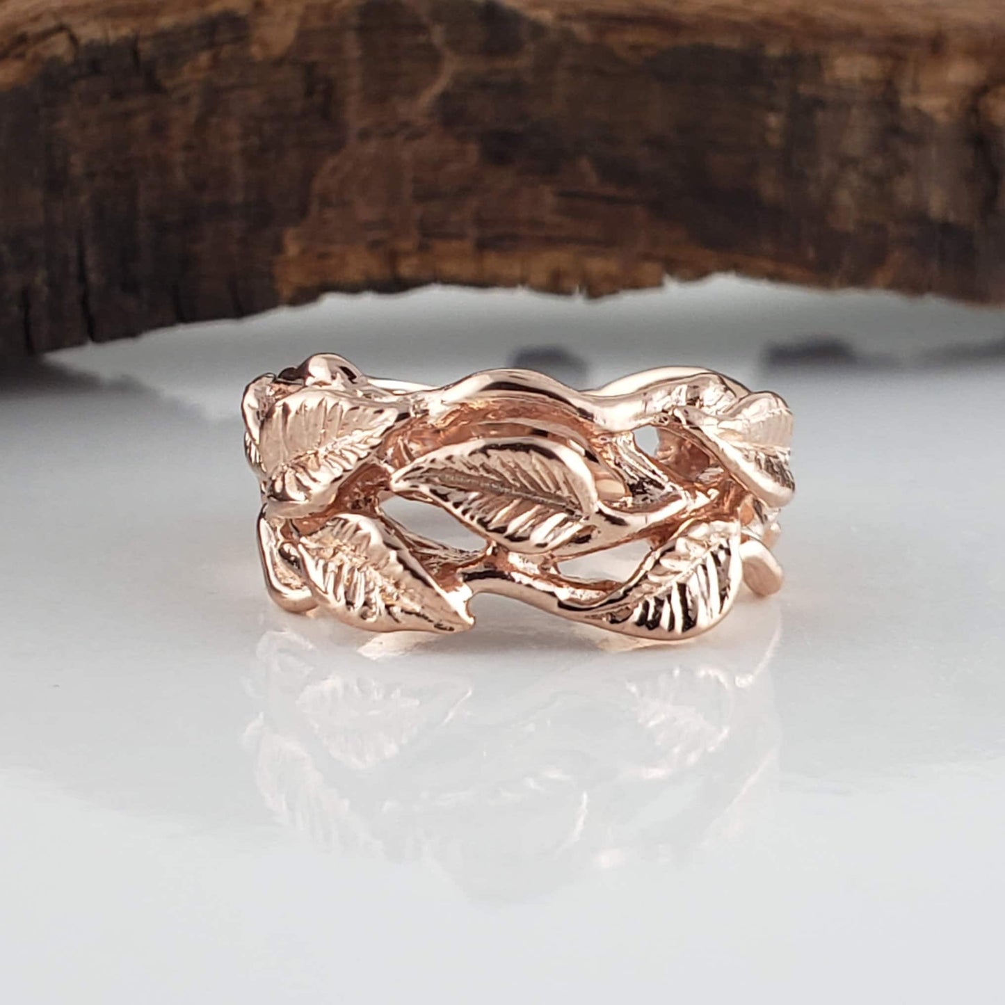 Wide Leaf and Vine Statement Ring