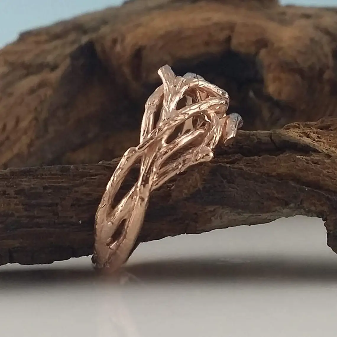 Handmade Branch Wedding Band: Nature-Inspired Ring - DV Jewelry Designs #