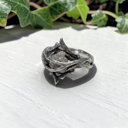 Rough Diamond Twig Ring - One-of-a-Kind Hand-Sculpted Branch Weave Style