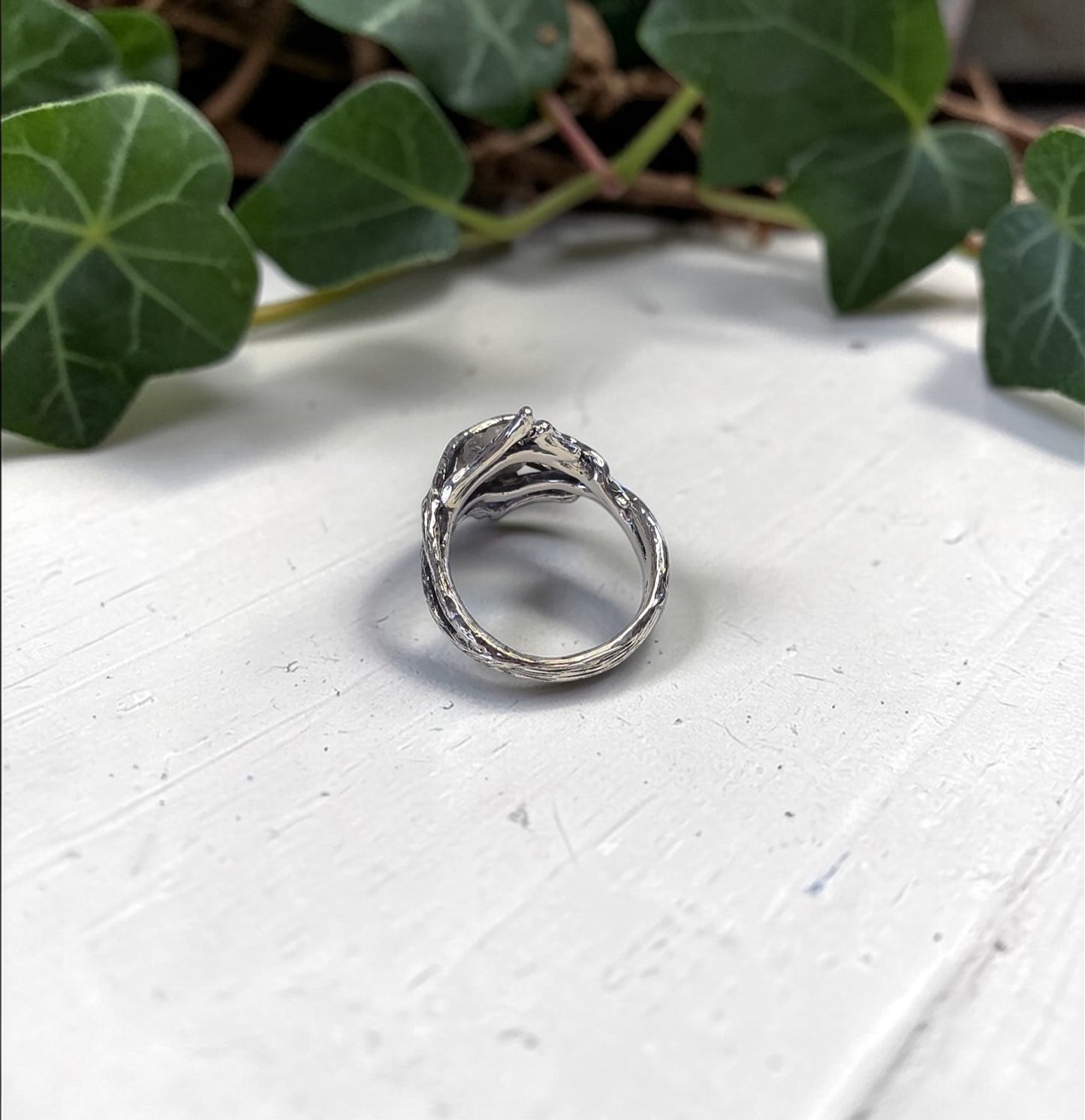 Rough Diamond Twig Ring - One-of-a-Kind Hand-Sculpted Branch Weave Style